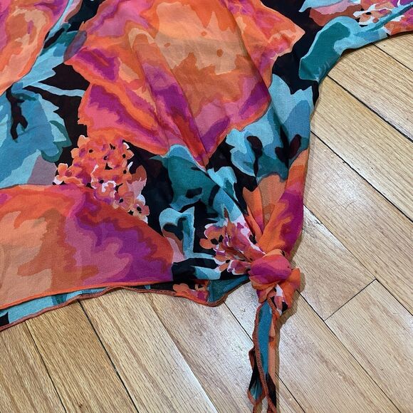 Vintage Floral Tunic Kimono Top ONE SIZE Champagne Collection All That Glitters - Picture 5 of 12